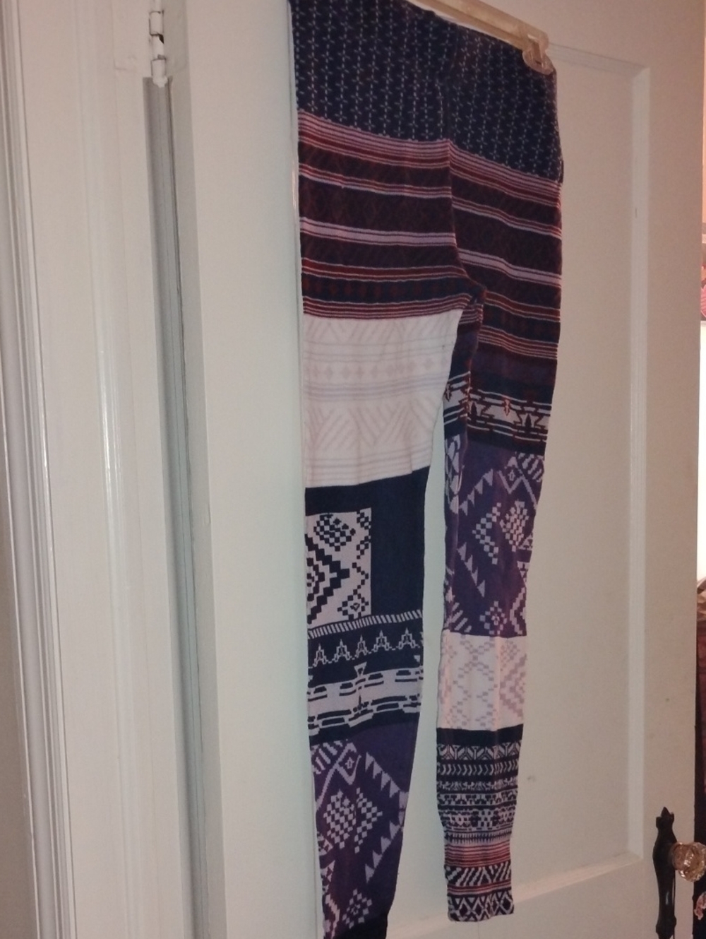 Free People Navy and White Patterned Leggings